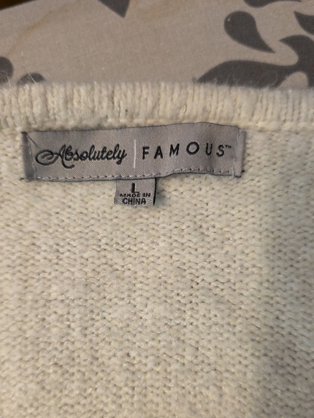 Absolutely Famous Cream Crew Neck Knit Sweater